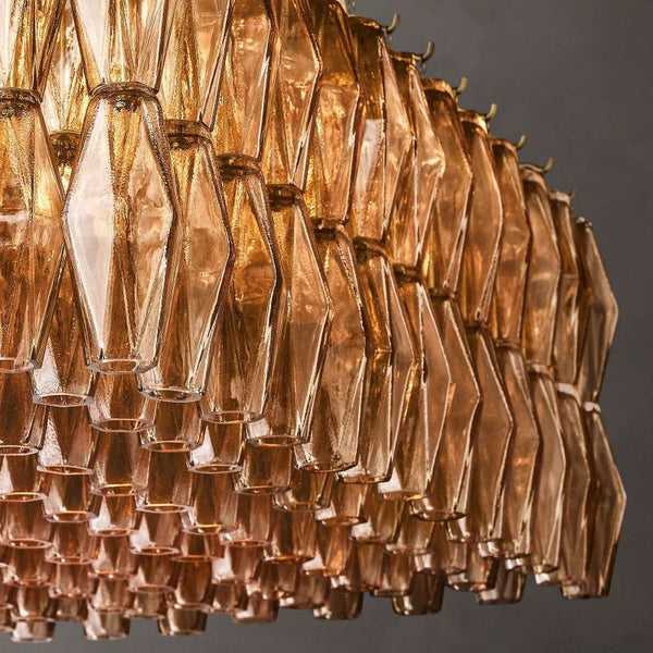 Chiara Smoke Glass Rectangular Chandelier 74" For Living Room