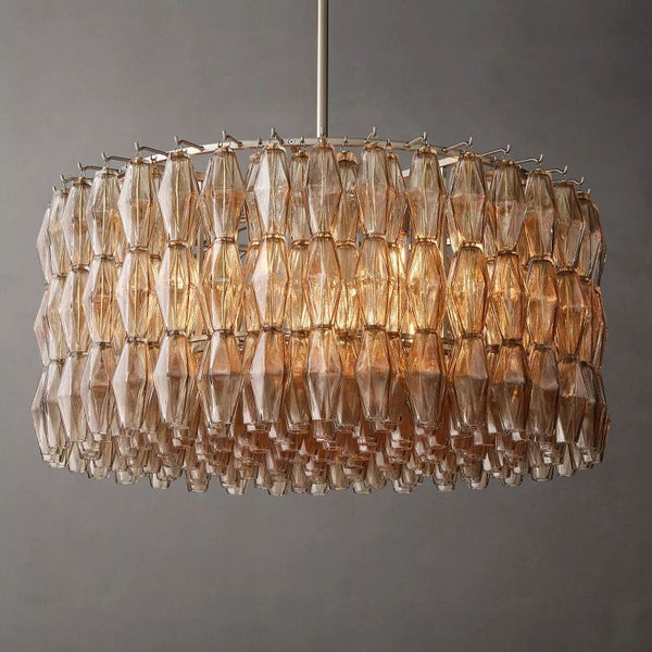 Chiara Smoke Glass Round Chandelier 37"