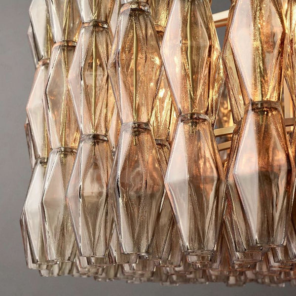 Chiara Smoke Glass Round Chandelier 37"