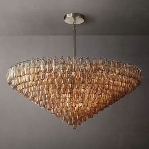Chiara Smoke Glass Tiered Round Chandelier 62" For Living Room