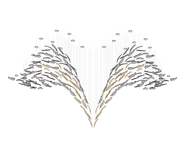 Feather Handblown Glass Chandelier