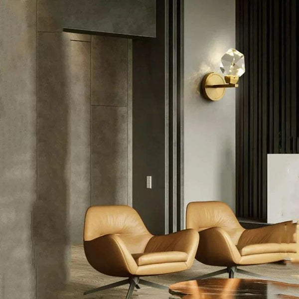 Flash Faceted Crystal Prisms Short Wall Sconce