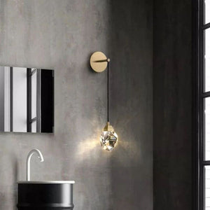 Flash Faceted Crystal Prisms Wall Sconce (Cord)