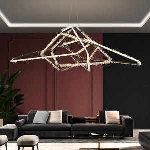 Besy Irregular Modern Living Room Rock Crystal Chandelier