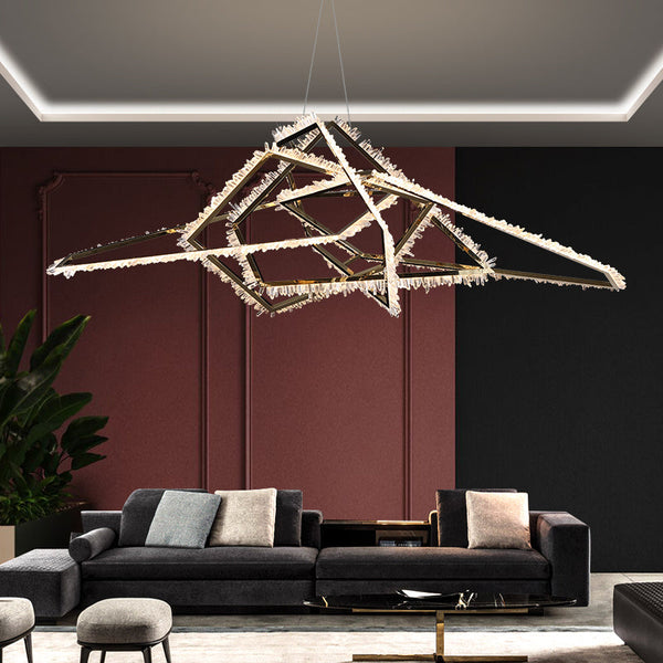 Besy Irregular Modern Living Room Rock Crystal Chandelier