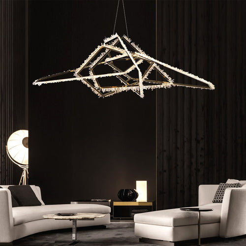 Besy Irregular Modern Living Room Rock Crystal Chandelier