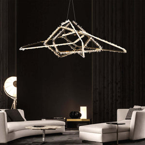 Besy Irregular Modern Living Room Rock Crystal Chandelier