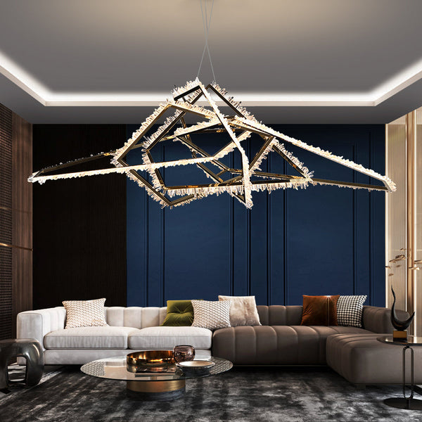 Besy Irregular Modern Living Room Rock Crystal Chandelier