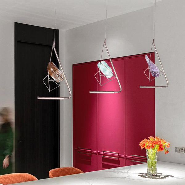 Besy Modern Rock Crystal Island Pendant, Bar Pendant