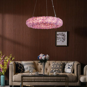Besy Purple Crystal Round Luxury Chandelier