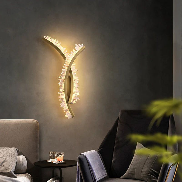 Besy Rock Crystal Bracket Wall Sconce