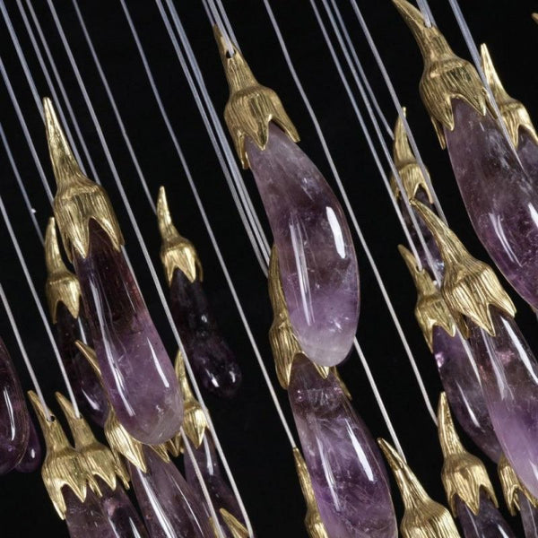 Besy Rock Crystal Eggplant Pendant Light