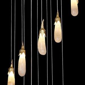 Besy Rock Crystal Eggplant Pendant Light