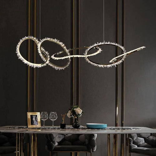 Besy Rock Crystal Irregular Round Chandelier