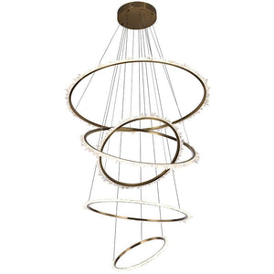 Besy Rock Crystal Multi Rings Chandelier For Staircase