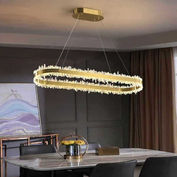 Besy Rock Crystal Oval Chandelier
