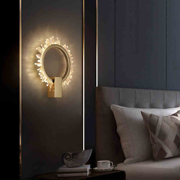 Besy Rock Crystal Ring Wall Sconce