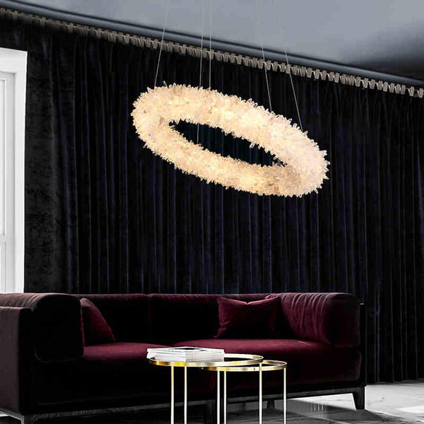 Besy Rock Crystal Round Modern Chandelier