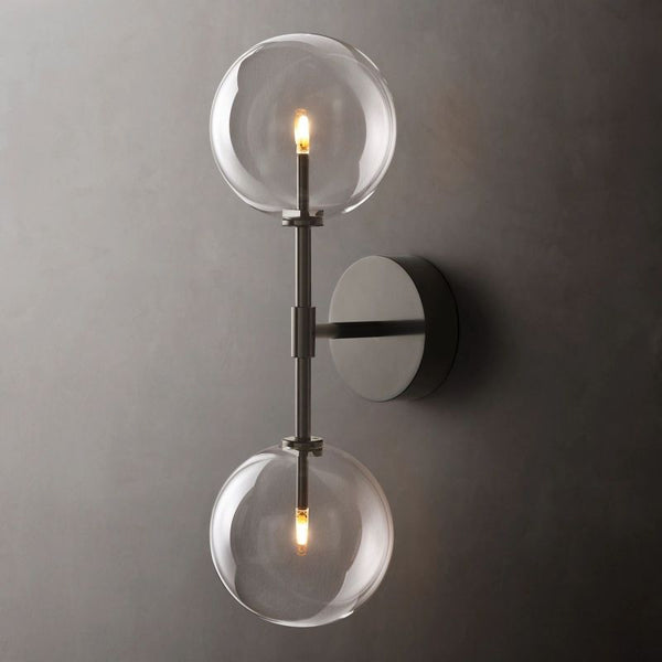 Glass Globe Linear Bedroom Sconce
