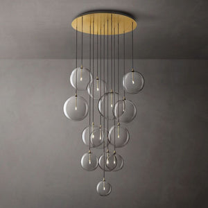 Glass Globe Mobile Cluster  Living Room Chandelier 44"