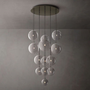Glass Globe Mobile Cluster  Living Room Chandelier 44"