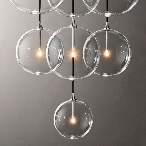 Glass Globe Mobile Cluster  Living Room Chandelier 44"