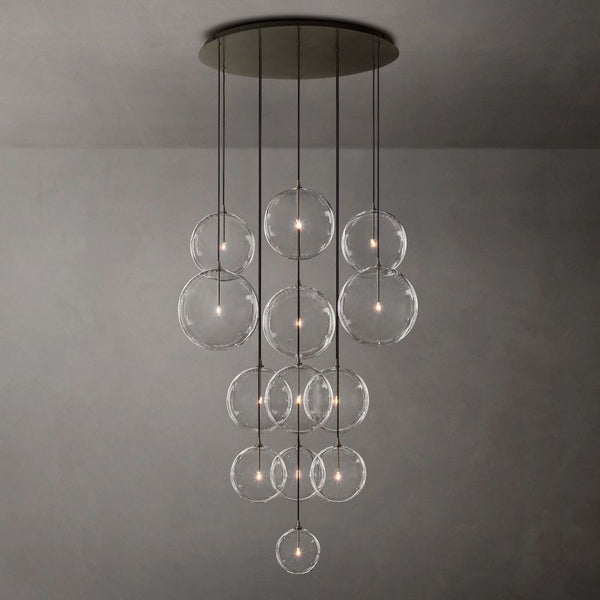 Glass Globe Mobile Cluster  Living Room Chandelier 44"
