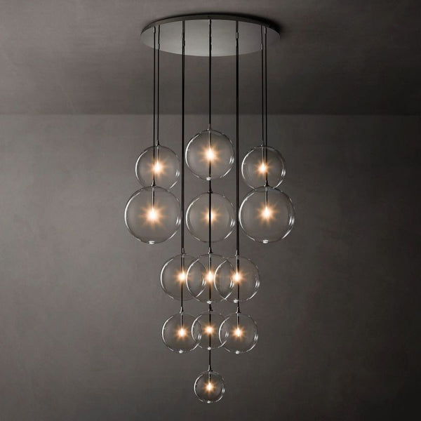 Glass Globe Mobile Cluster  Living Room Chandelier 44"