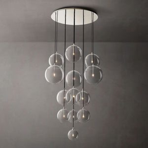 Glass Globe Mobile Cluster  Living Room Chandelier 44"