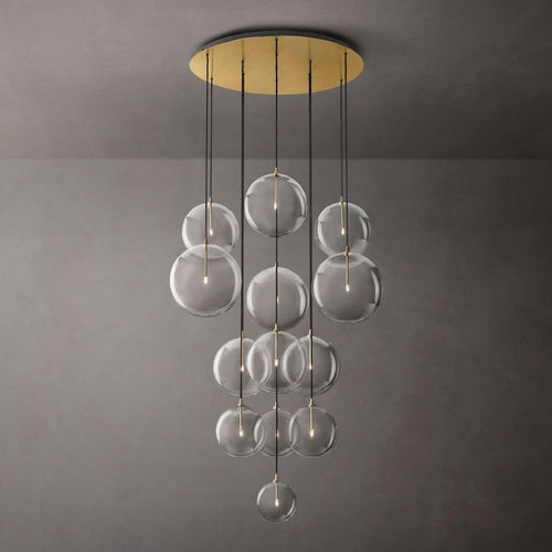 Glass Globe Mobile Cluster  Living Room Chandelier 44"