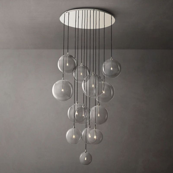 Glass Globe Mobile Cluster  Living Room Chandelier 44"