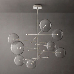 Glass Globe Mobile Eight-arm  Living Room Chandelier 79"
