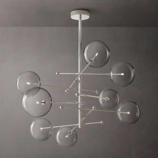 Glass Globe Mobile Eight-arm  Living Room Chandelier 79"