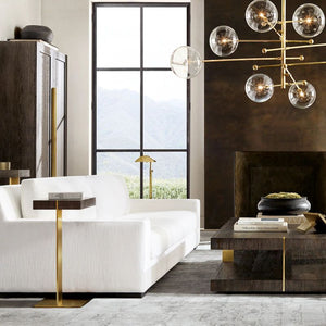 Glass Globe Mobile Eight-arm  Living Room Chandelier 79"