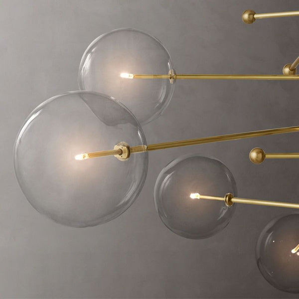 Glass Globe Mobile Eight-arm  Living Room Chandelier 79"