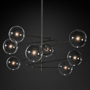 Glass Globe Mobile Eight-arm  Living Room Chandelier 79"