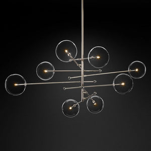 Glass Globe Mobile Eight-arm  Living Room Chandelier 79"