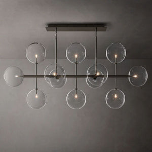 Glass Globe Mobile Linear Chandelier 58"