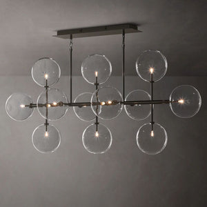Glass Globe Mobile Linear Chandelier 58"