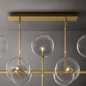 Glass Globe Mobile Linear Chandelier 58"