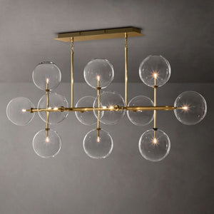 Glass Globe Mobile Linear Chandelier 58"