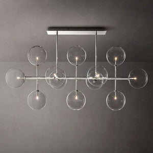 Glass Globe Mobile Linear Chandelier 58"