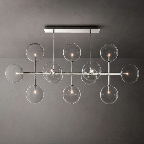 Glass Globe Mobile Linear Chandelier 58"