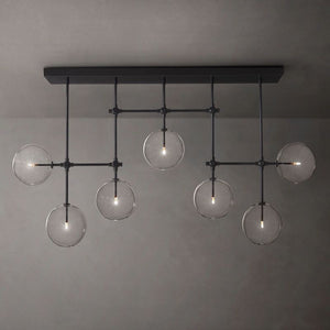 Glass Globe Mobile Linear  Living Room Chandelier 60"