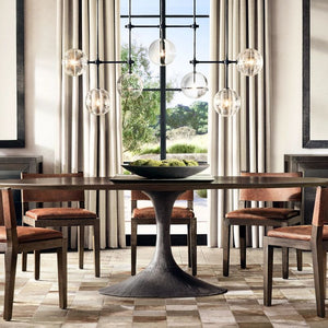 Glass Globe Mobile Linear  Living Room Chandelier 60"