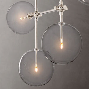 Glass Globe Mobile Linear  Living Room Chandelier 60"