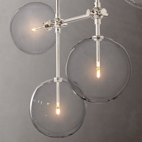 Glass Globe Mobile Linear  Living Room Chandelier 60"