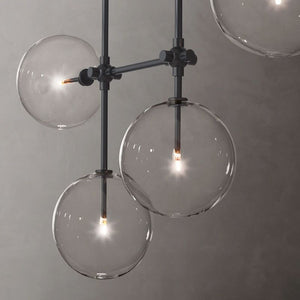 Glass Globe Mobile Linear  Living Room Chandelier 60"