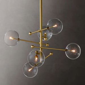 Glass Globe Mobile Six-arm  Living Room Chandelier 40"