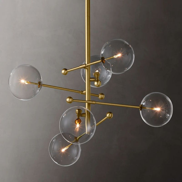 Glass Globe Mobile Six-arm  Living Room Chandelier 40"